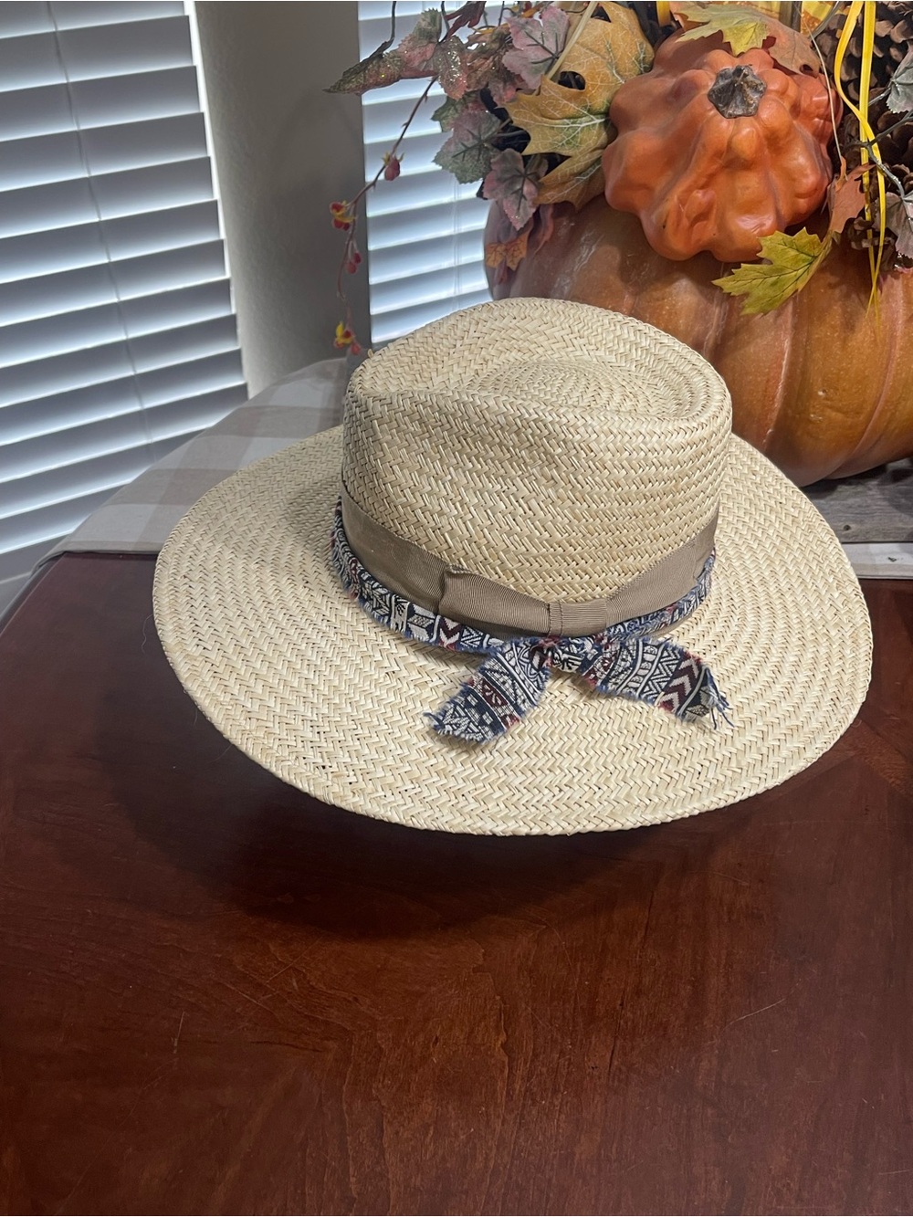 WYETH scarf trimmed rancher straw sun hat Panama